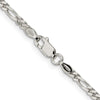 Curata 925 Sterling Silver 10" Polished 3mm Figaro Chain Anklet for Women