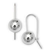 Curata 925 Sterling Silver 10x25mm Solid Ball Dangle Frenchwire Earrings