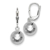 Curata 925 Sterling Silver 10x25mm Solid Ball Dangle Lever back Earrings