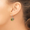 Curata 925 Sterling Silver 10x31mm Cultured Green Pearl Peridot Dangle Hook Earrings