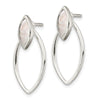 Curata 925 Sterling Silver 11.1x26.05mm Mother of Pearl Inlay Stud and Jacket Earrings