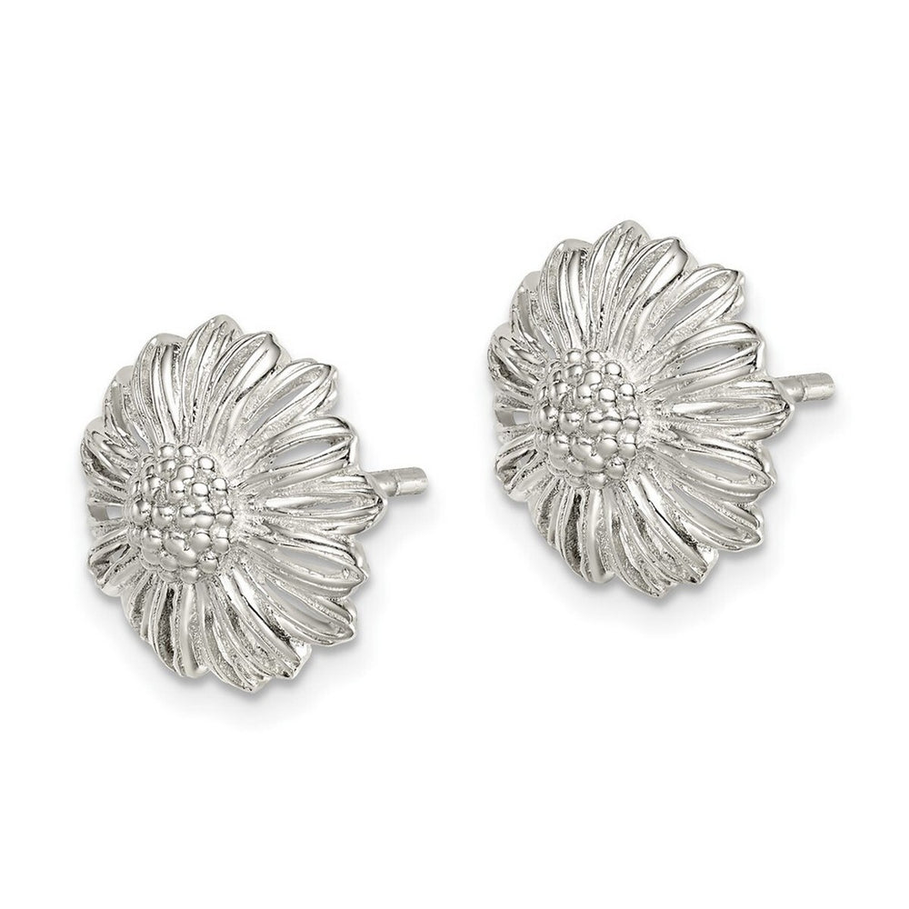 Curata 925 Sterling Silver 12.2x12.2mm Sunflower Post Earrings