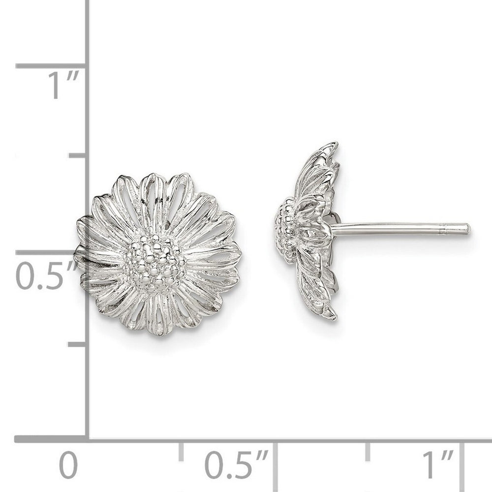 Curata 925 Sterling Silver 12.2x12.2mm Sunflower Post Earrings