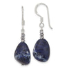 Curata 925 Sterling Silver 12x38.5mm Hematite and Sodalite Guardian Angel Earrings