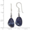 Curata 925 Sterling Silver 12x38.5mm Hematite and Sodalite Guardian Angel Earrings