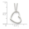 Curata 925 Sterling Silver 14 +2" Floating 15mm Open Heart Necklace - Choker