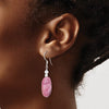 Curata 925 Sterling Silver 15.5x46.2mm Pink Agate Pink Quartz and Crystal Earrings