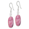 Curata 925 Sterling Silver 15.5x46.2mm Pink Agate Pink Quartz and Crystal Earrings