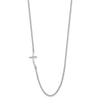 Curata 925 Sterling Silver 17" Small Off set Sideways Curved Necklace