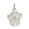 Curata 925 Sterling Silver 18" 12.3mmx14.5mm Textured Paw Print Charm Pendant Necklace