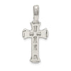 Curata 925 Sterling Silver 18" 13mmx21mm Satin Crucifix Pendant Necklace