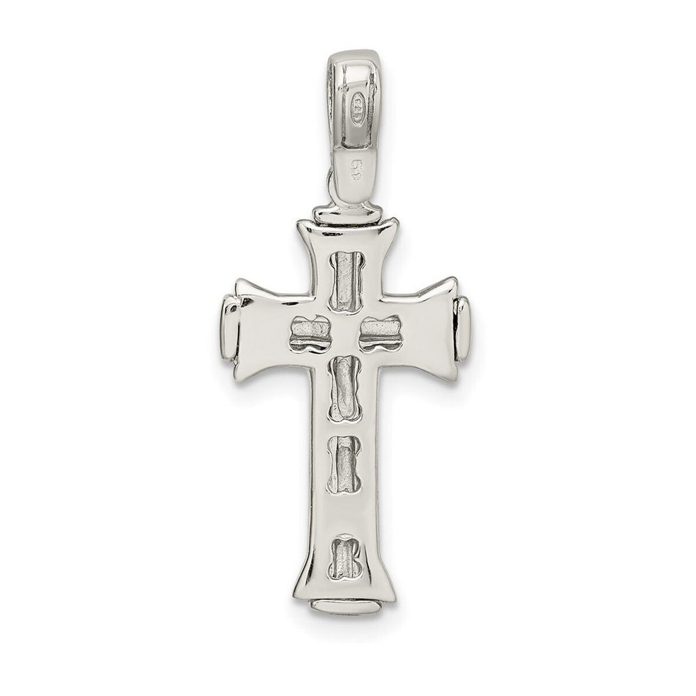 Curata 925 Sterling Silver 18" 13mmx21mm Satin Crucifix Pendant Necklace