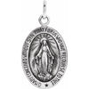 Curata 925 Sterling Silver 18" 15x11mm Small Antiqued Miraculous Medal Necklace