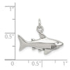 Curata 925 Sterling Silver 18" 16x22mm Shark Charm Pendant Necklace