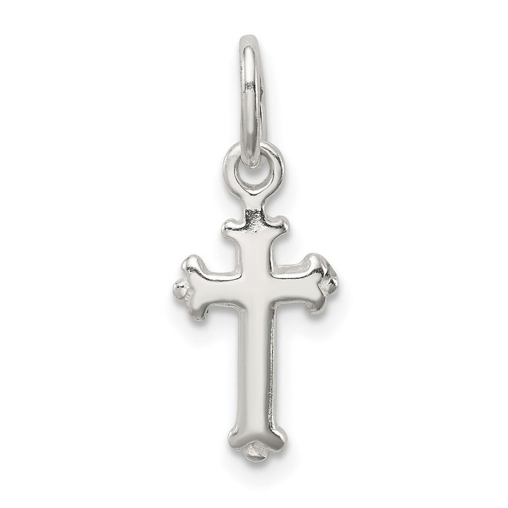 Curata 925 Sterling Silver 18" 16x8mm Fleur De Lis Cross Charm Pendant Necklace