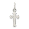 Curata 925 Sterling Silver 18" 16x8mm Fleur De Lis Cross Charm Pendant Necklace