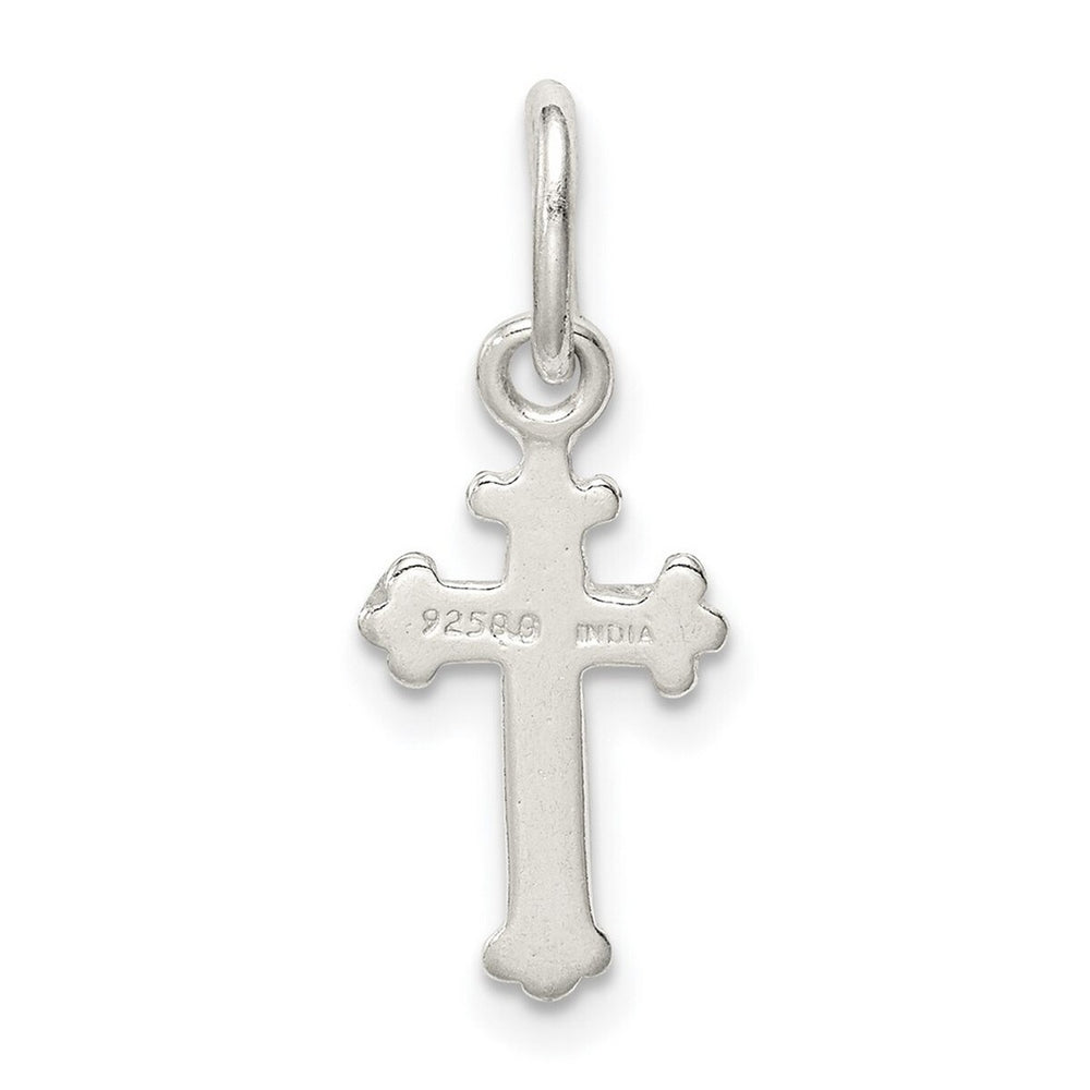 Curata 925 Sterling Silver 18" 16x8mm Fleur De Lis Cross Charm Pendant Necklace