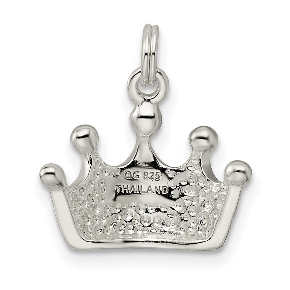 Curata 925 Sterling Silver 18" 17x16.5mm Polished Crown Charm Pendant Necklace