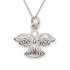 Curata 925 Sterling Silver 18" 18mm Filigree Angel Charm Pendant Necklace