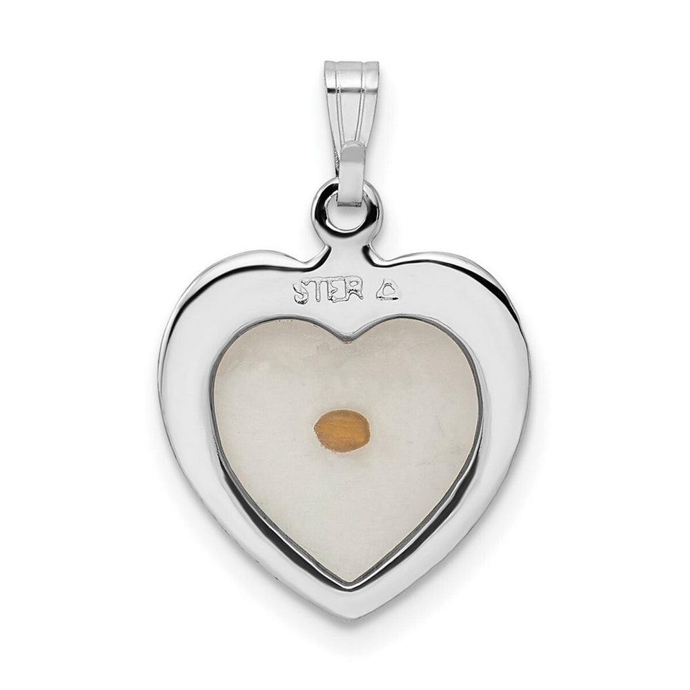 Curata 925 Sterling Silver 18" 18x15mm Heart With MuStard Seed Pendant Necklace