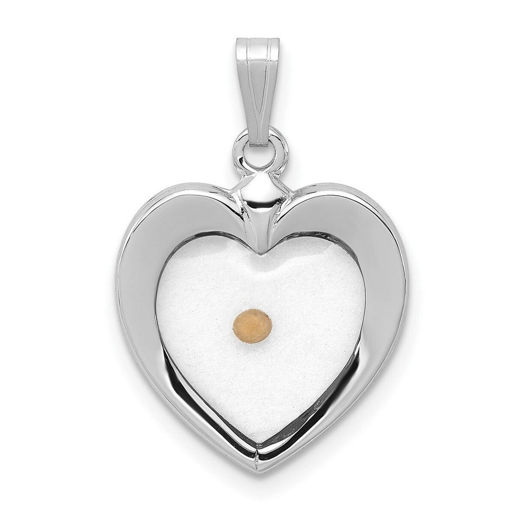 Curata 925 Sterling Silver 18" 18x15mm Heart With MuStard Seed Pendant Necklace