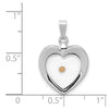 Curata 925 Sterling Silver 18" 18x15mm Heart With MuStard Seed Pendant Necklace