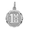 Curata 925 Sterling Silver 18" 18x16mm Number 1 Mom Disc Charm Pendant Necklace