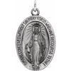 Curata 925 Sterling Silver 18" 19x14mm Medium Antiqued Miraculous Medal Necklace