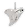 Curata 925 Sterling Silver 18" 19x14mm Satin Shark Tooth Pendant Necklace