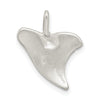 Curata 925 Sterling Silver 18" 19x14mm Satin Shark Tooth Pendant Necklace