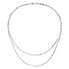 Curata 925 Sterling Silver 18" 2.2mm Rhodium Plated Polished Double strand Valentino Necklace