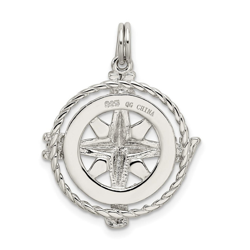 Curata 925 Sterling Silver 18" 20mm Compass Charm Pendant Necklace