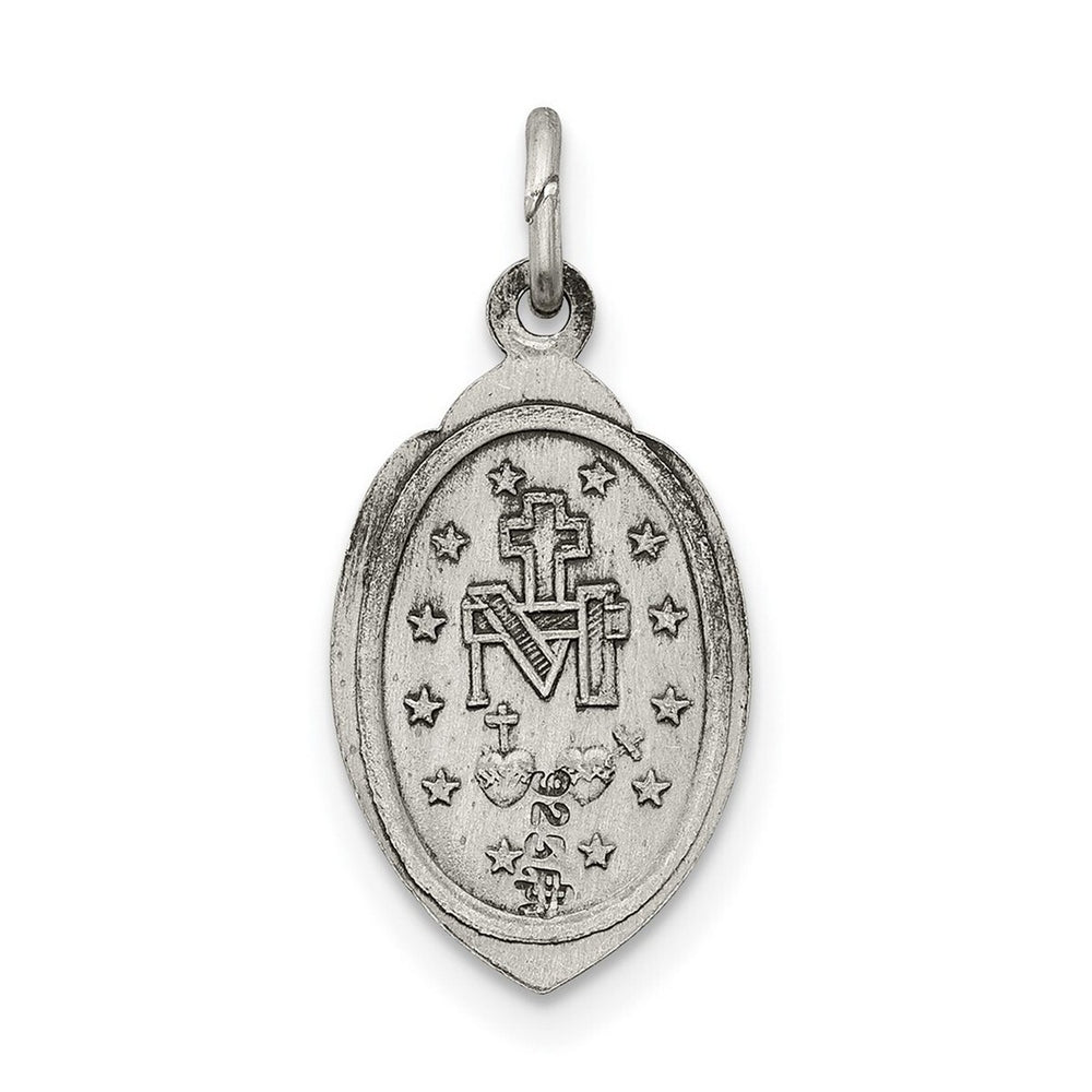 Curata 925 Sterling Silver 18" 20x10mm Small Miraculous Medal Pendant Necklace