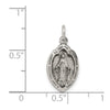 Curata 925 Sterling Silver 18" 20x10mm Small Miraculous Medal Pendant Necklace