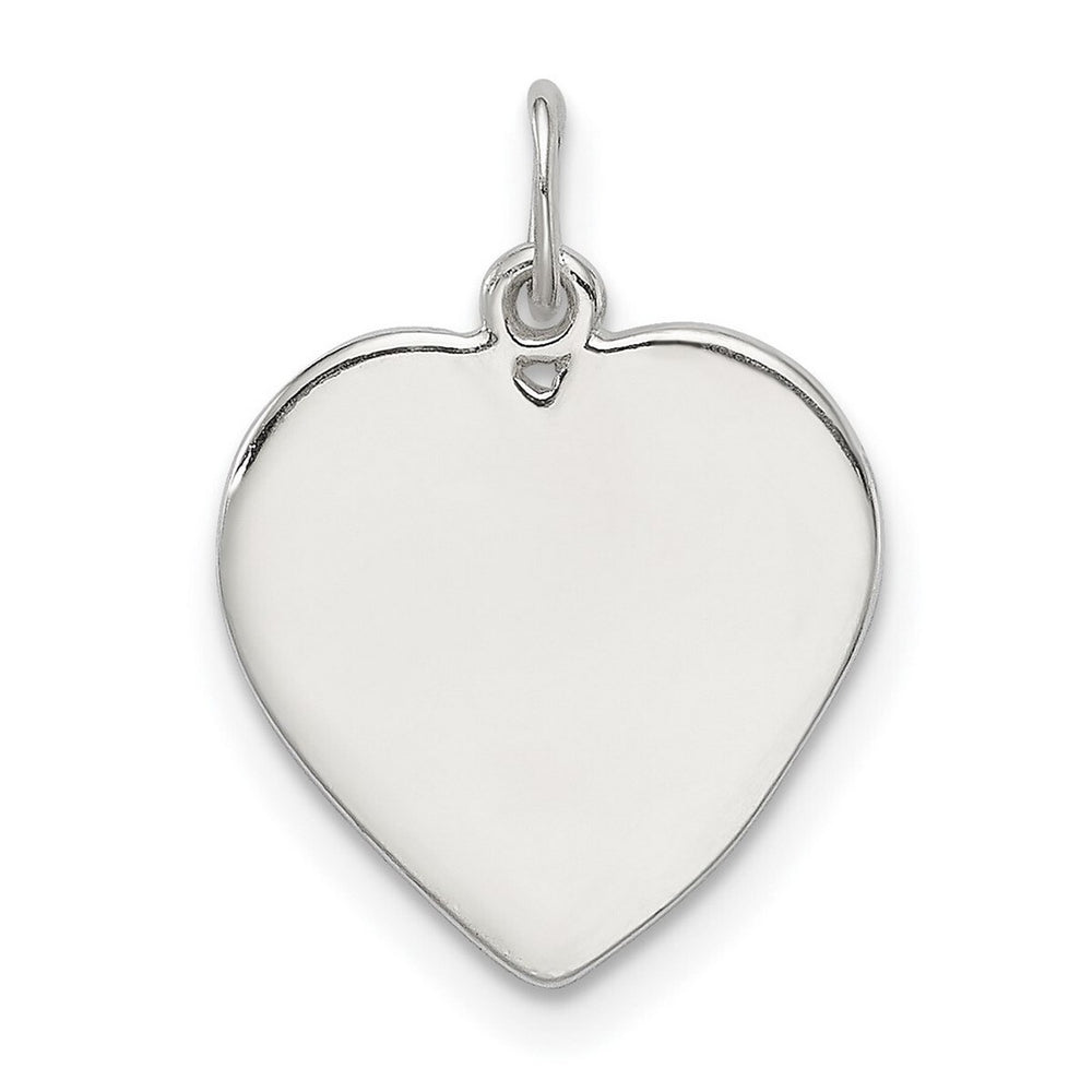 Curata 925 Sterling Silver 18" 20x15mm Engraveable Small Polished Heart Disc Charm Necklace