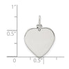 Curata 925 Sterling Silver 18" 20x15mm Engraveable Small Polished Heart Disc Charm Necklace