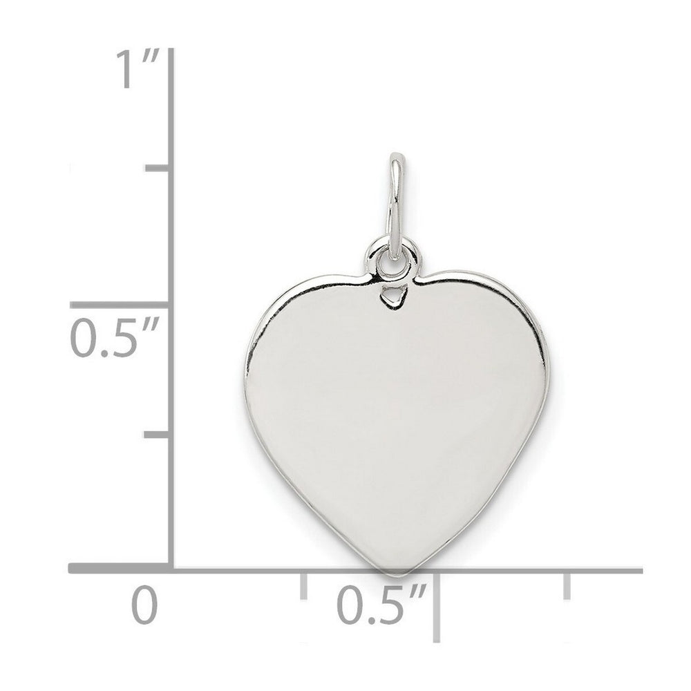 Curata 925 Sterling Silver 18" 20x15mm Engraveable Small Polished Heart Disc Charm Necklace