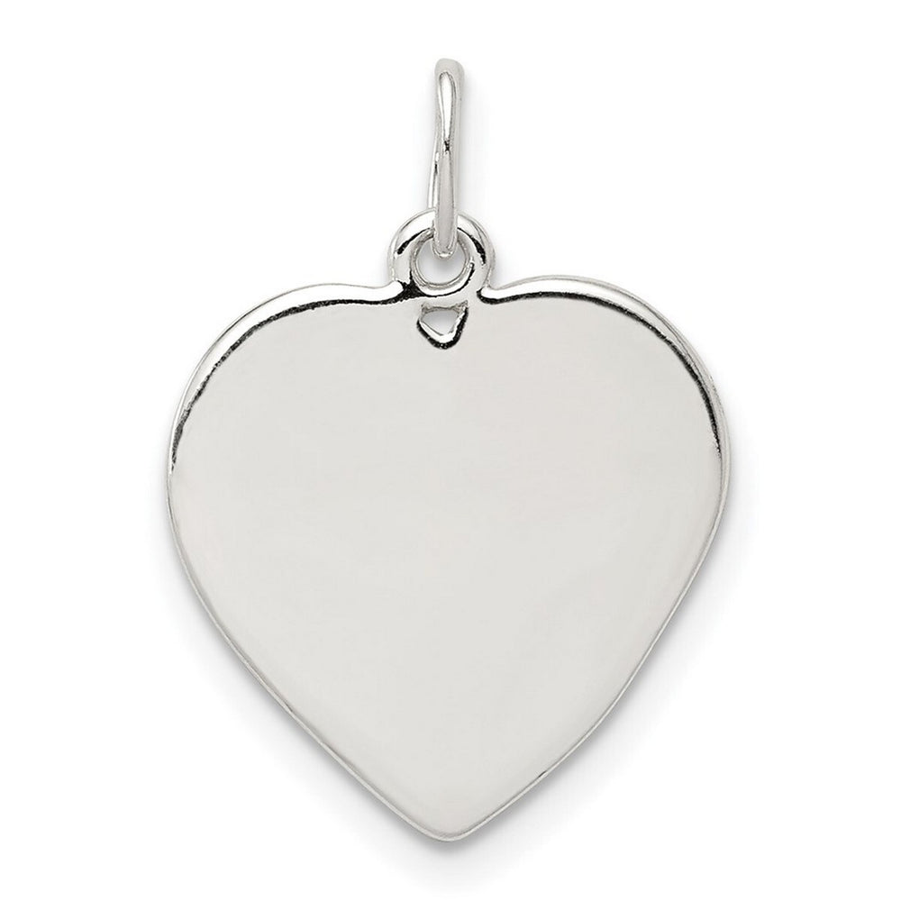 Curata 925 Sterling Silver 18" 20x15mm Engraveable Small Polished Heart Disc Charm Necklace