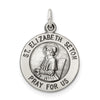 Curata 925 Sterling Silver 18" 20x15mm Saint Elizabeth Seton Medal Pendant Necklace