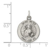 Curata 925 Sterling Silver 18" 20x15mm Saint Peter Medal Pendant Necklace