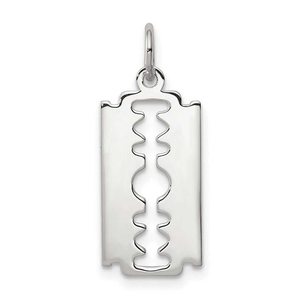 Curata 925 Sterling Silver 18" 20x9.5mm Polished Razor Blade Charm Pendant Necklace