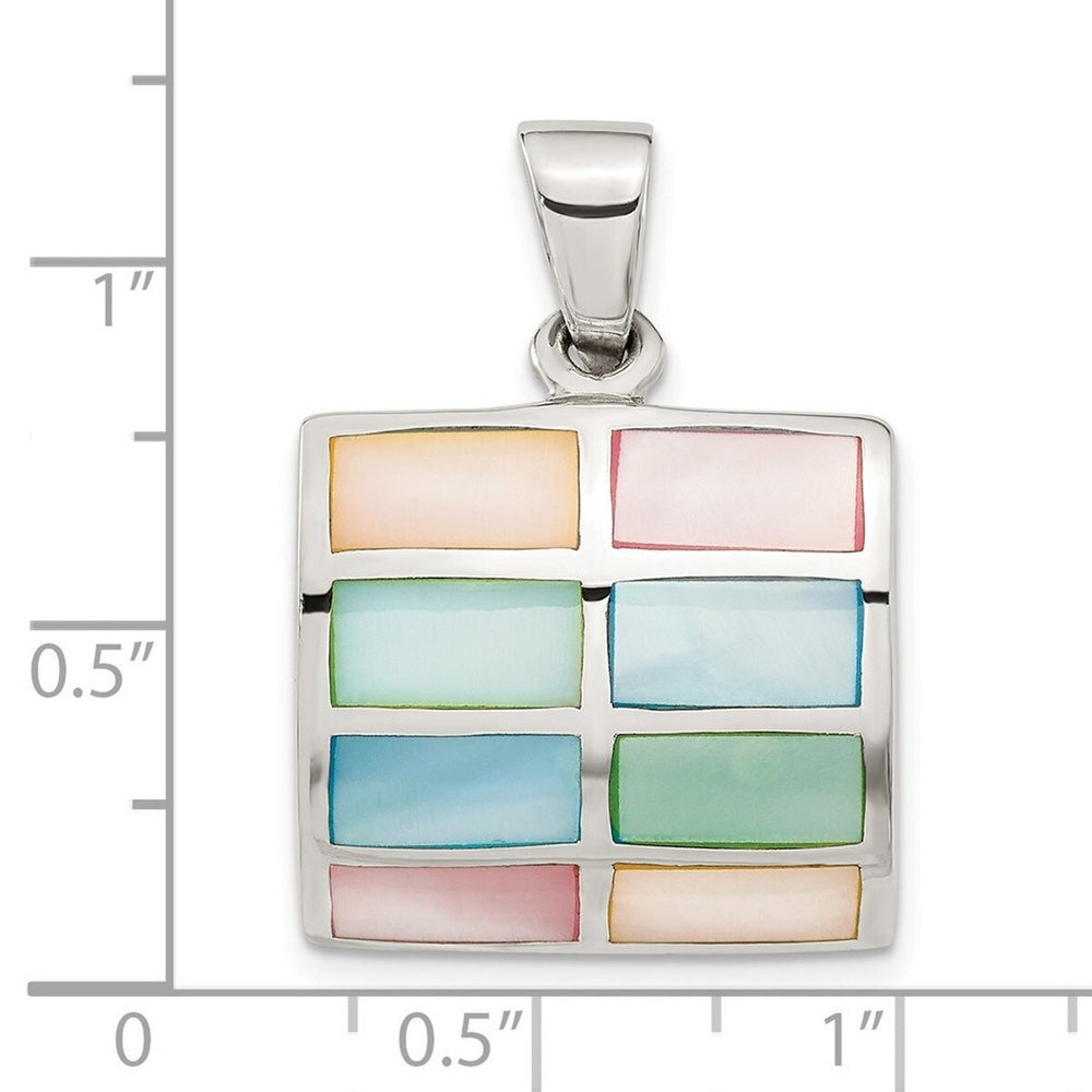 Curata 925 Sterling Silver 18" 21mmx32mm Square Mother of Pearl Pendant Necklace