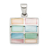 Curata 925 Sterling Silver 18" 21mmx32mm Square Mother of Pearl Pendant Necklace