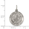 Curata 925 Sterling Silver 18" 21x18mm Satin Our Lady of Fatima Medal Pendant Necklace