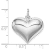 Curata 925 Sterling Silver 18" 22x24mm Polished Large Puffed Heart Pendant Necklace