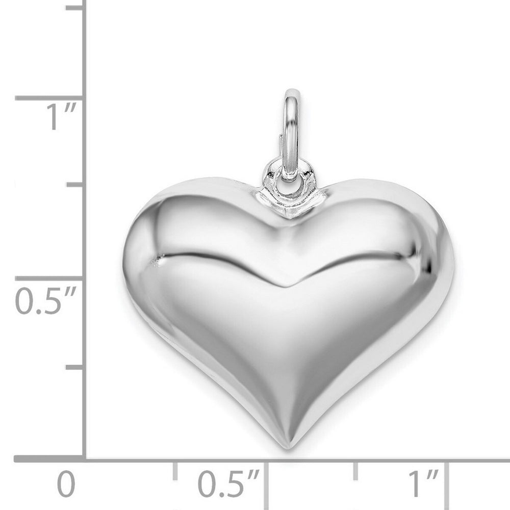 Curata 925 Sterling Silver 18" 22x24mm Polished Large Puffed Heart Pendant Necklace