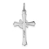 Curata 925 Sterling Silver 18" 23x14mm Satin Dove Cross Pendant Necklace