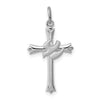 Curata 925 Sterling Silver 18" 23x14mm Satin Dove Cross Pendant Necklace