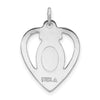 Curata 925 Sterling Silver 18" 23x16mm Miraculous Medal Inside Heart Pendant Necklace