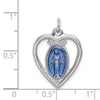 Curata 925 Sterling Silver 18" 23x16mm Miraculous Medal Inside Heart Pendant Necklace